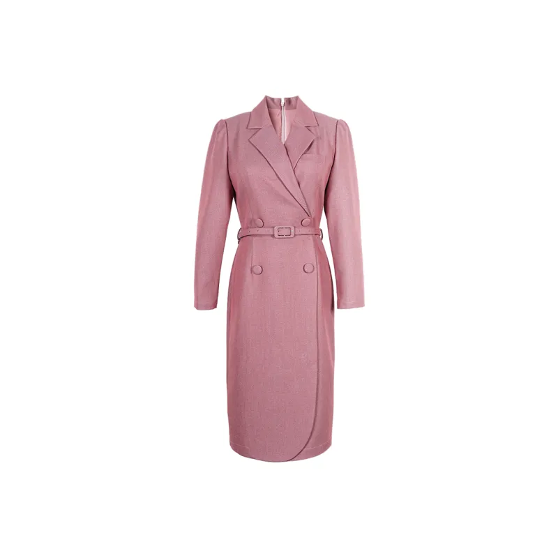 MISSSHINE Long Sleeved Dresses Women's Pink-0