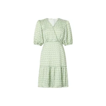 JZ Juzui Short-Sleeved Dresses Women's Floral Light Green