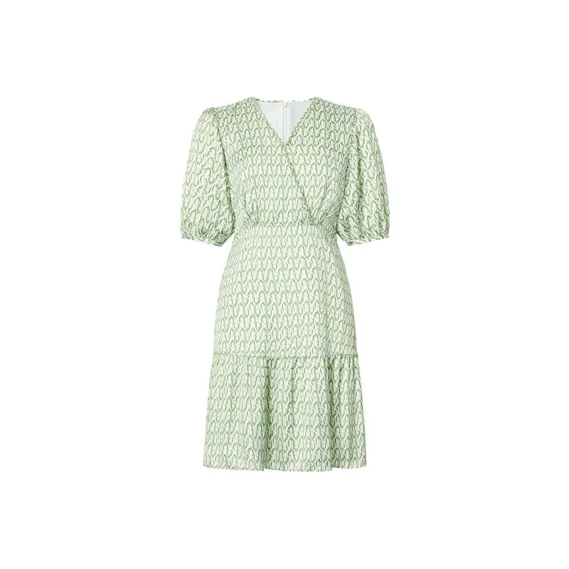 JZ Juzui Short-Sleeved Dresses Women's Floral Light Green-0