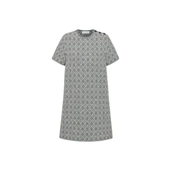 DIOR FW25 Short Sleeved Dress Women's Gray