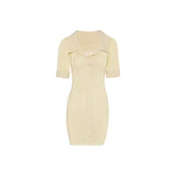 Jacquemus Knitted Mini Shirt Dress