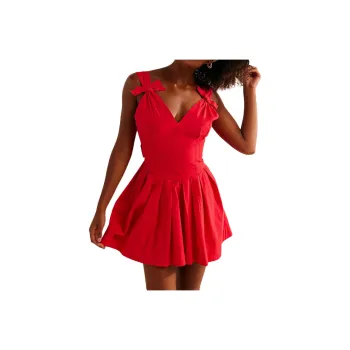 FREE PEOPLE Lennon MiniLennon Mini Slip Dresses Women's Heart Eyes/Red Heart Color