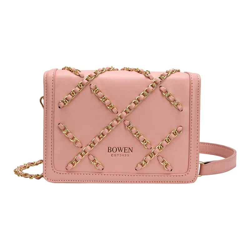 TOUTSEUL YOLO PU Shoulder Bag Women's White/Black/Pink-12
