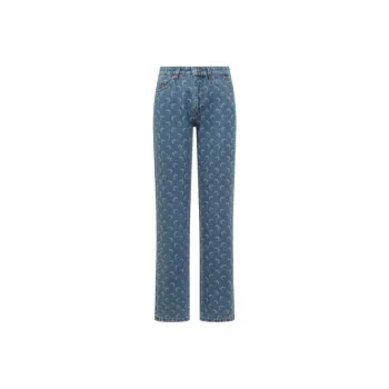 Marine Serre Moon Jacquard Loose-Fit Jeans