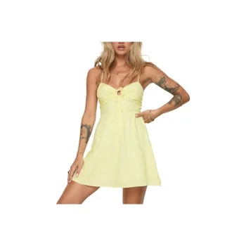 PRINCESS POLLY TASSOS MINI DRESS Slip Dresses Women's Lemon