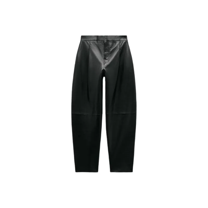ZARA Halloween Limited Edition Series Leather Pants Women's Black-0