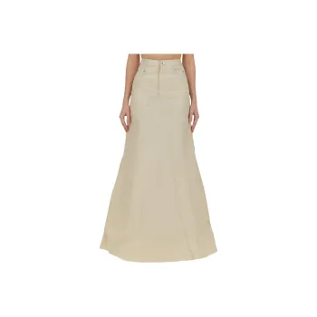 RICK OWENS/RO Denim Long Skirts Women's Khaki