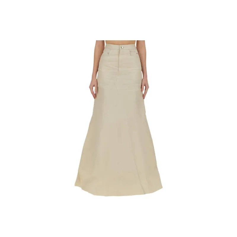 RICK OWENS/RO Denim Long Skirts Women's Khaki-0