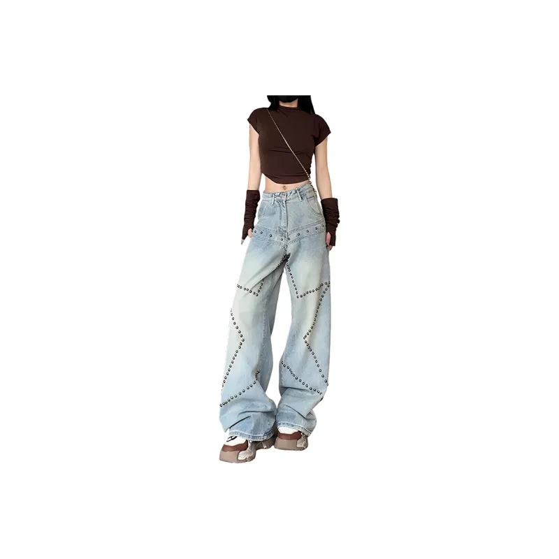 Flowers In Water Jeans Women's Blue-0