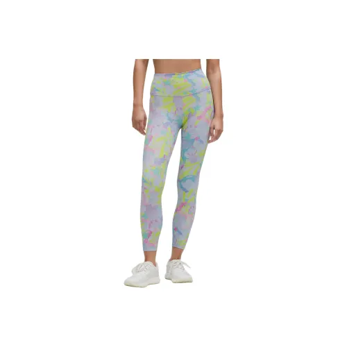Lululemon x So Youn Lee Wunder TrainEverlux™ Yoga Pants 25' Women's Pink Fantasy Mixed Color Large Print