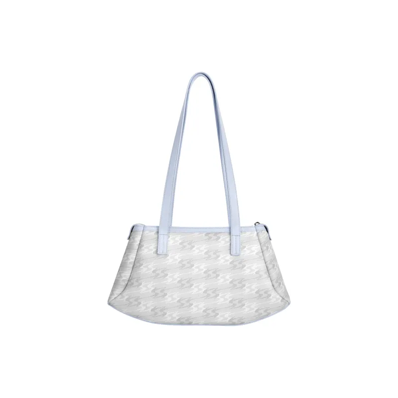 OMTO PVC Handbag, Shoulder Bag Regular Women's Cream Gray/Berry Black-3
