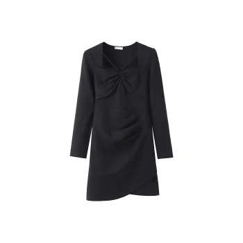 Udon House Long Sleeved Dress Women's Black