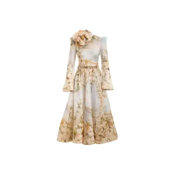 Zimmermann Lyrical Floral-appliqué Midi Dress