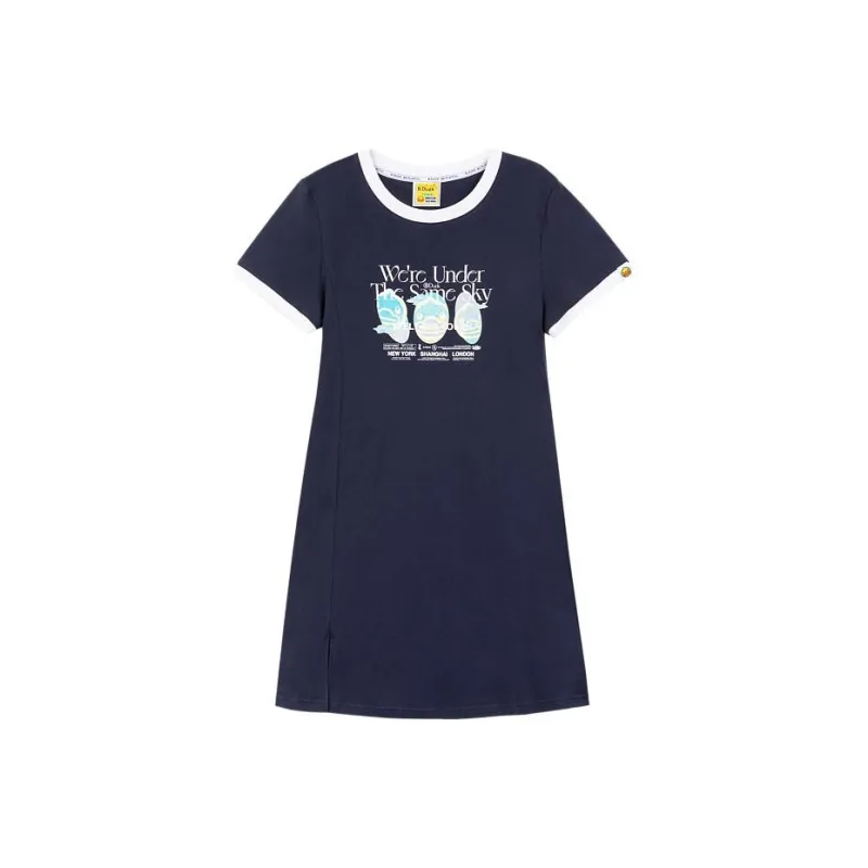 B.Duck Short Sleeved Dresses Women's Dark Blue-0