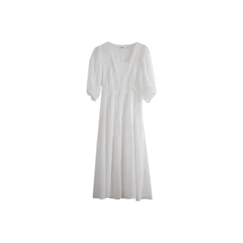Olrain Short Sleeved Dress Women's Coconut Milk White