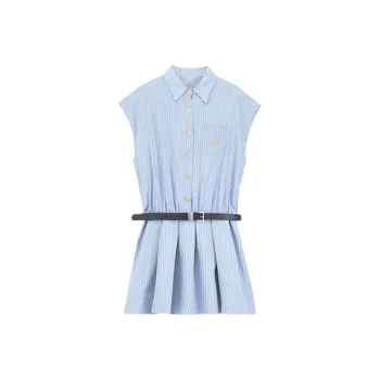 PAZZO Short Sleeved Dress Women's Blue White