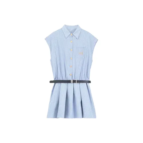 PAZZO Short Sleeved Dress Women's Blue White