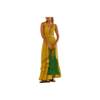 FREE PEOPLE Santa Maria Maxi Dress Slip Dresses Women's Mossy Gold