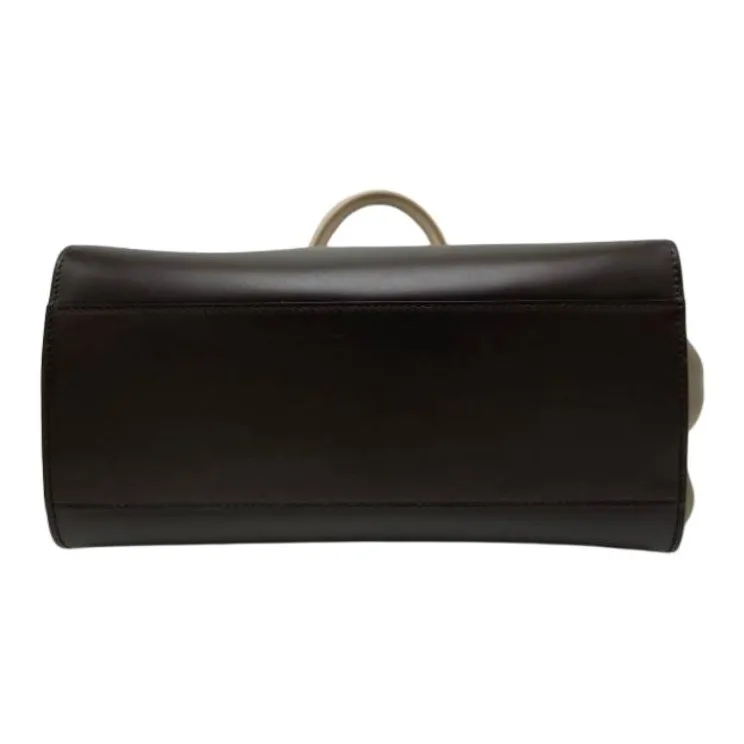 FERRAGAMO Leather Shoulder Bag, Crossbody Bag, Handbag Women's Beige & Black-2