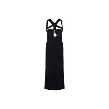 VERSACE Crossed Sleeveless Cocktail Dress 'Black'