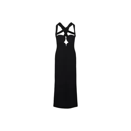VERSACE Crossed Sleeveless Cocktail Dress 'Black'
