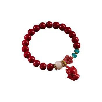 WUMZK Reconstructed Cinnabar Bracelets Women's