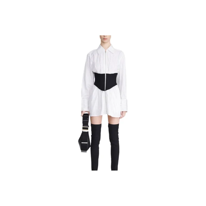 DION LEE Zipped Corset-waistline Shirt Dress-0