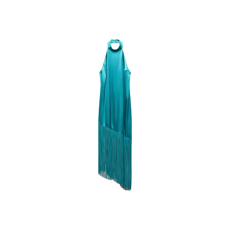ZARA Sleeveless Dress Women's Lake Green-0