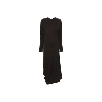 Lemaire Long Sleeve Twisted Dress 'Dark Espresso'