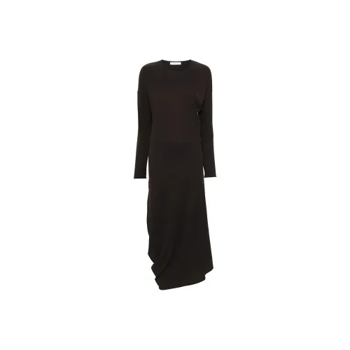Lemaire Long Sleeve Twisted Dress 'Dark Espresso'