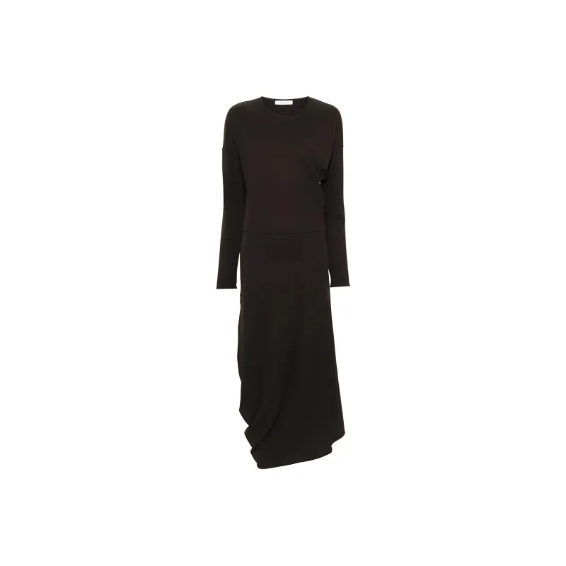 Lemaire Long Sleeve Twisted Dress 'Dark Espresso'-0
