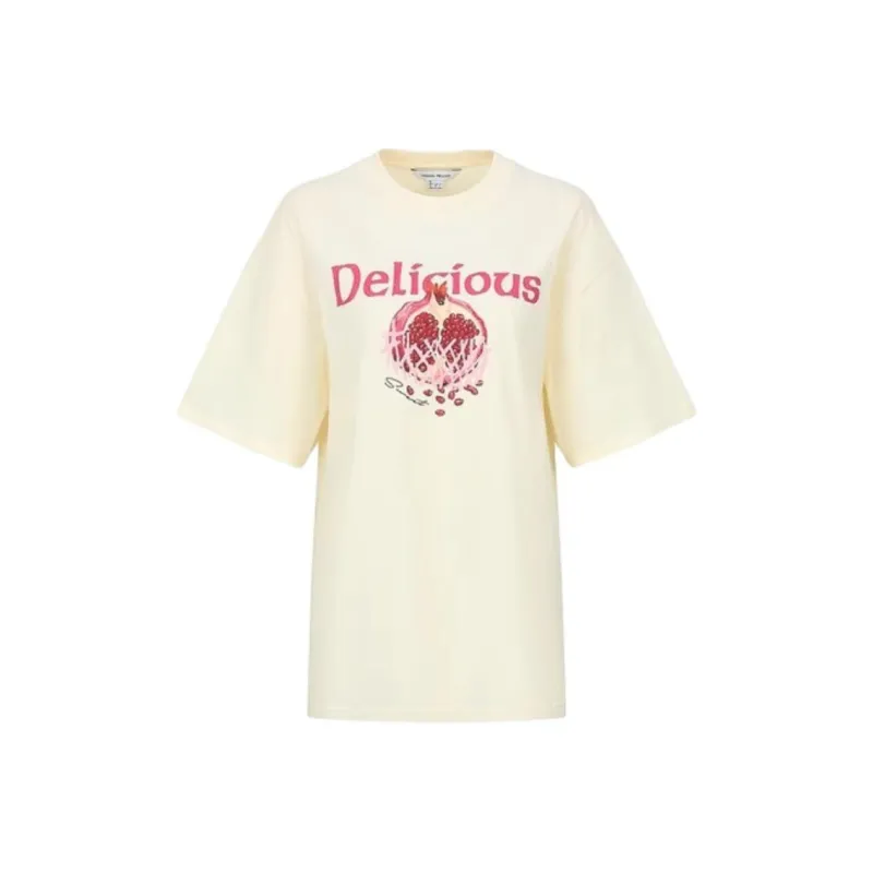 URBAN REVIVO T Shirts Women's Beige Yellow-0