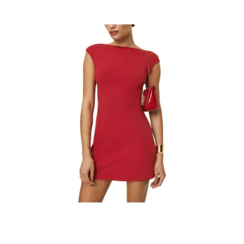 REFORMATION Soleil Knit Dress Short Sleeved Dress Women's Lipstick Color