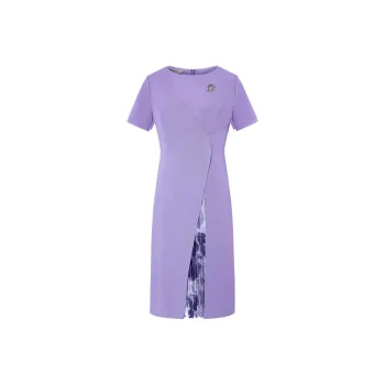 BBLLUUEE Short Sleeved Dress Women's Mist Purple