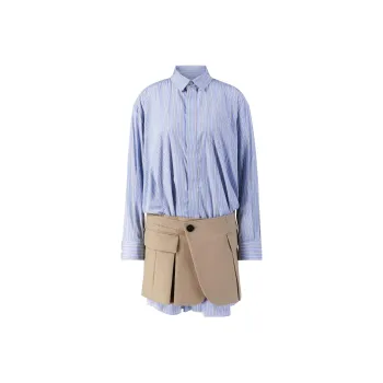 Sacai Striped Skirt-overlay Shirtdress
