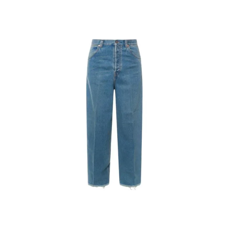 GUCCI Denim GUCCI Label Pants Blue-5