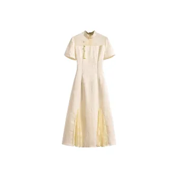 ARIADNAW STUDIO Short Sleeved Dresses Women's Apricot