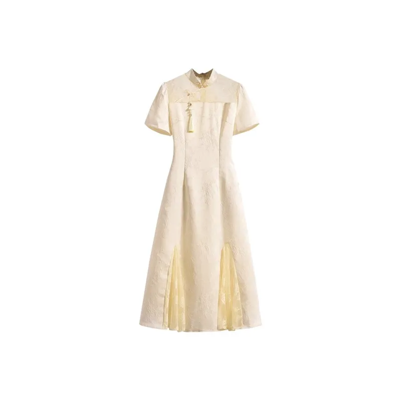 ARIADNAW STUDIO Short Sleeved Dresses Women's Apricot-0