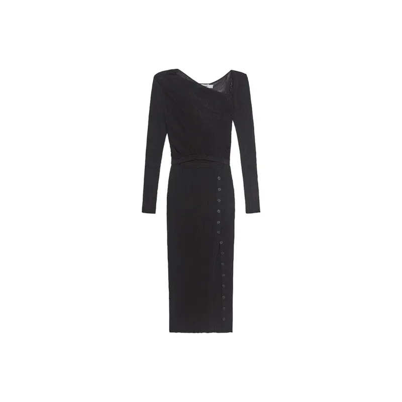Self portrait Long Sleeved Dresses Women's Classic Black-0