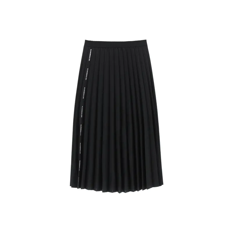 Vetements Pleated Logo Skirt 'Black'-0