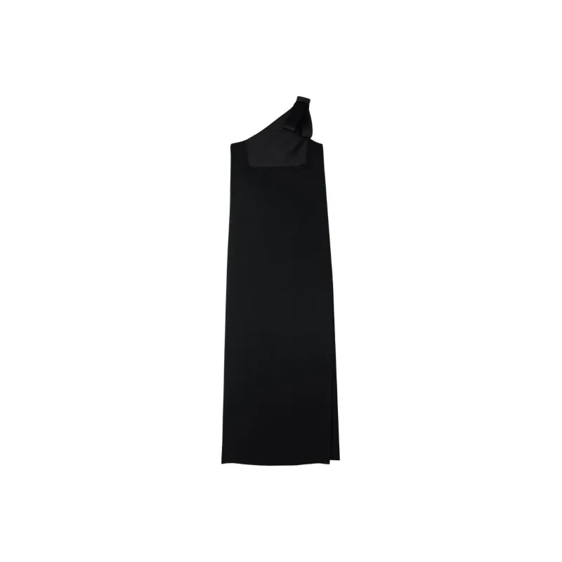 St. John Satin-crepe One-shoulder Gown-0