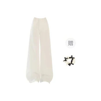 CPAURA Jeans Women's White+Bowknot Hair Tie Comes With