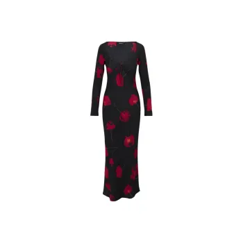 Realisation Par FW24 The Selma Long Sleeved Dress Women's Euphoria Noir Midnight Enchantment