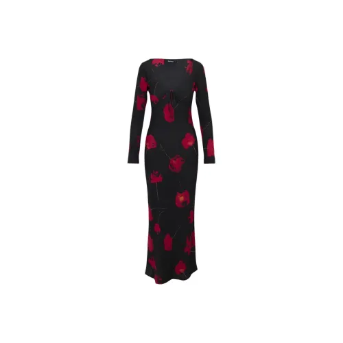 Realisation Par FW24 The Selma Long Sleeved Dress Women's Euphoria Noir Midnight Enchantment