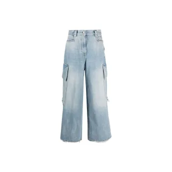 PALM ANGELS Wide Leg High Waist Jeans