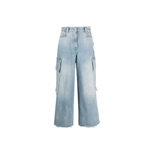 PALM ANGELS Wide Leg High Waist Jeans