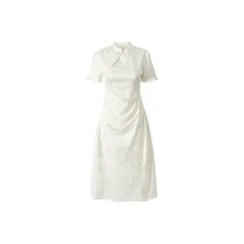 QUIET ANGEL Short Sleeved Dresses Women's Apricot