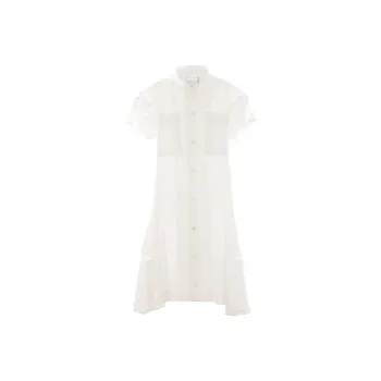 Sacai Short Sleeved Flared Mini Dress
