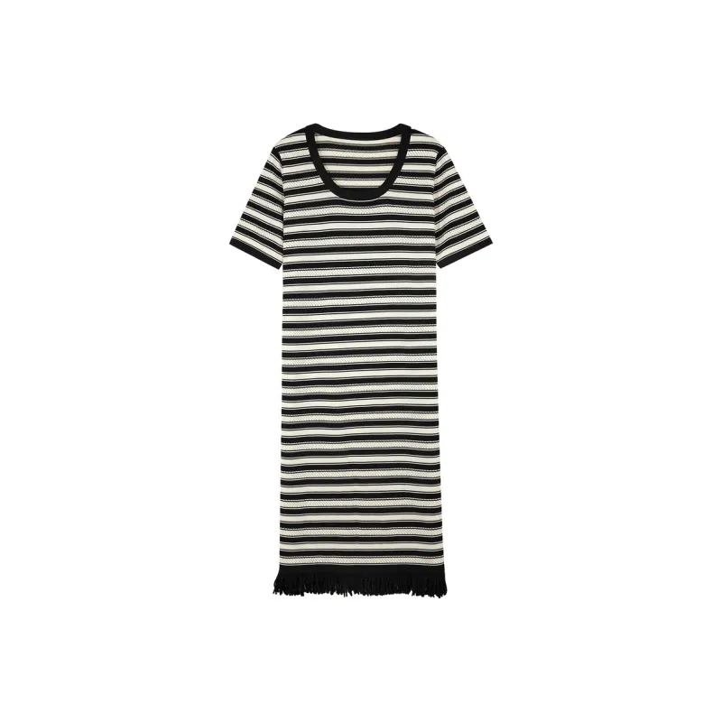 3COLOUR Short-Sleeved Dresses Women's Black White-0