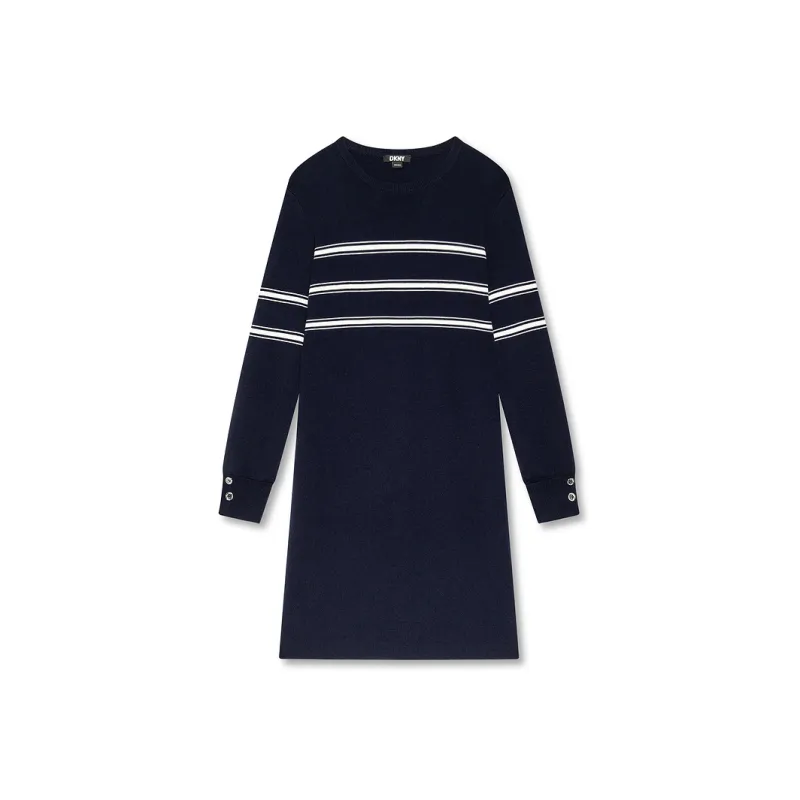 DKNY FW24 Long Sleeved Dress Women's Navy Blue-0